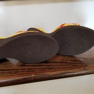 Armando Pollini Design Shoes - Armando Pollini Yellow Sequined Wedge Sandals Armando Pollini Design Shoes - Armando Pollini Yellow Sequined Wedge Sandals